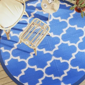 Tappeto Da Esterno Arakıl Blu Ø200 Cm İn Pp /