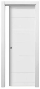 Porta interna scorrevole VESTA in MDF laccato colore bianco, L 60 x H 210 cm, apertura reversibile