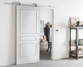 Porta scorrevole reversibile Chelsea in mdf bianco, L 93 x H 212 cm, con binario Ermes