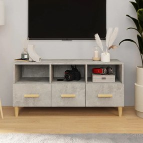 Mobile Porta TV Grigio Cemento 102x36x50 cm Legno Multistrato