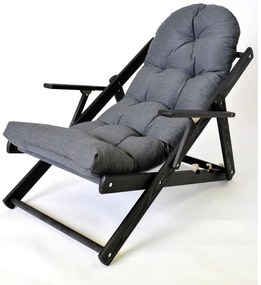 Sdraio da giardino pieghevole in legno grigio scuro Borneo - Rojaplast