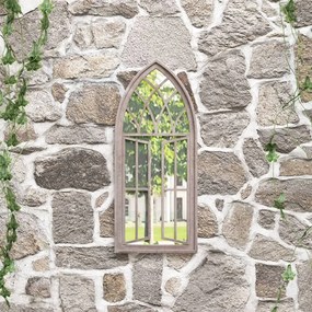 Specchio Da Giardino Sabbia 70x30 Cm İn Ferro Per Uso Esterno /