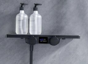Sistema doccia ELITE EDITION BBT2053 termostatico con LED e getti multipli, in più finiture tra cui nero opaco e grigio grafite — Cromo pietra