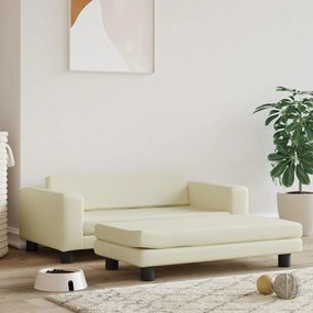 Lettino per cani con estensione crema 100x50x30cm in similpelle