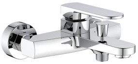 Rubinetto per vasca getto laminare cristallino Zefir per muro cromo AQUASANIT