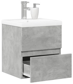Set Mobili Da Bagno 2 Pz Grigio Cemento İn Legno Multistrato /