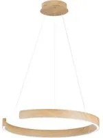 Sospensione semicircolare LED NAVEL in metallo effetto legno con CCT 60 cm.