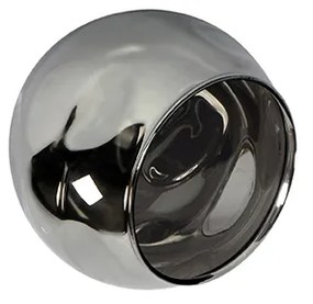 Plafoniera Art Deco dorata vetro fumé 4 luci - Vidro