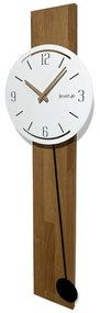 Orologio in legno con pendolo NATURALE - bianco