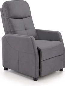 Poltrona reclinabile Felipe 2 in velluto grigio - H103 cm