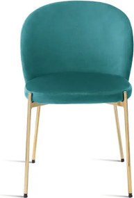 Sedia in velluto Topazio con struttura in metallo Oro MEGAN 2 sedie