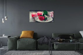 Quadro su tela Rose il cuore della candela 100x50 cm