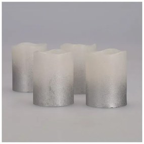 Solight 1V284 - Set da 4 candele LED in cera naturale, alimentazione 1x CR2032, luce bianco caldo