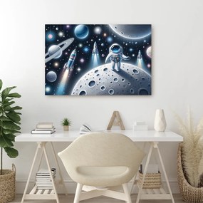 Quadro su tela – Astronauta bambino sulla Luna