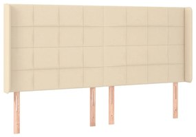 Testiera a led crema 183x16x118/128 cm in tessuto