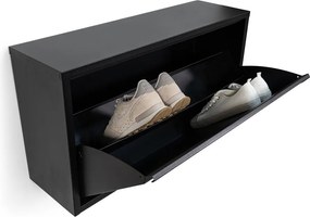 Scarpiera nera in metallo con ante ribaltabili/da parete 75x41x22 cm Billy – Spinder Design