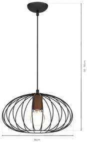Lampadario su corda MERIDIANO 1xE27/60W/230V