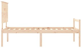 Letto per Anziani con Testiera 100x200 cm in Legno Massello