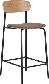 Sgabello da bar nero/marrone con effetto frassino impilabile (altezza della seduta 66 cm) Estepona – House Nordic