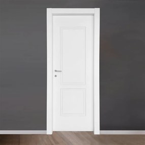 Porta interna a battente Febe in MDF laccato colore bianco, L 90 x H 210 cm, apertura a destra