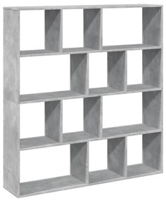 Libreria grigio cemento 132x29x141,5 cm in legno multistrato