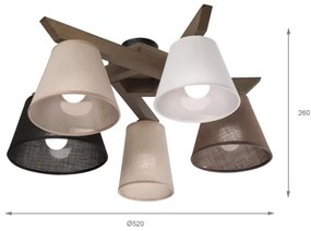 Brilagi - Lampadario LED ANTHONY 5xE14/40W/230V rovere noce
