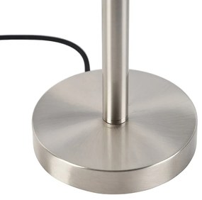 Lampada da tavolo moderna in acciaio con paralume color tortora 35 cm - Simplo