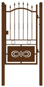 Cancello manuale con serratura elettrica Lavaredo in ferro, apertura a destra, L 104.5, H 180-195 cm, di colore marrone corten