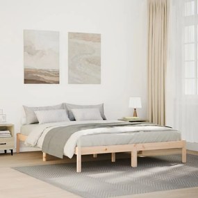 Letto Extra Lungo Senza Materasso 160x220 Cm İn Legno Di Pino /