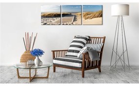 Quadro La spiaggia – trittico  Colore Beige, Dimensioni e Misure 120x40