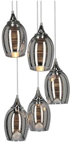 Lampadario a sospensione con filo MARINA 5xE27/60W/230V cromo