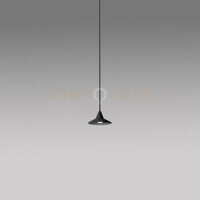Helena s/1 - sospensione in alluminio nero 1 luce a led 3000k 7w 325lm