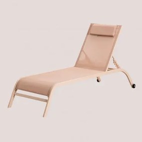 Lettino Prendisole Reclinabile Con Cuscino Therys Rosa Incarnato Chiaro - Sklum