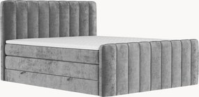Letto boxspring in ciniglia fatto a mano con contenitore Novara, H3