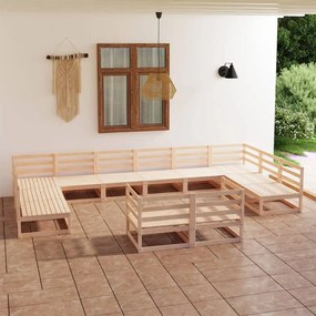 Set Divani da Giardino 12 pz in Legno Massello di Pino