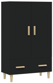 Credenza nera 70x31x115 cm in legno multistrato