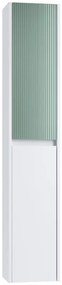 Colonna per mobile bagno Niwa 2 ante P 27 x L 30 x H 160 cm laccato opaco bianco con vetro verde timo