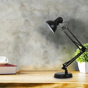 Lampada da tavolo con clip 2 in 1, 1xE27/60W/230V, nera