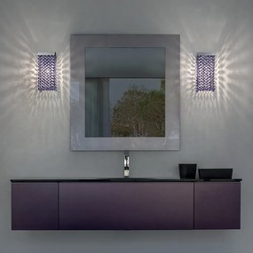 Plafoniere - Lampade Da Soffitto Classico Cubo Metallo Viola E Cristallo 1 Luce