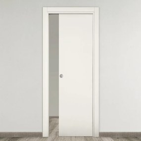 Porta interna scorrevole Word in MDF laccato colore bianco, L 80 x H 210 cm, apertura reversibile