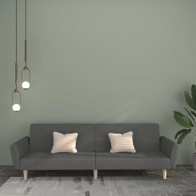 Divano Letto A 2 Posti Grigio Chiaro İn Tessuto /