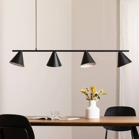 ALDEX Lampada a sospensione forma 4, nero, metallo, a 4 luci, cono, E27