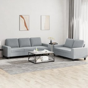 Set Di Divani 2 Pz Grigio Chiaro İn Tessuto /