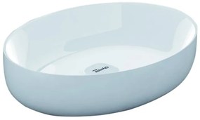 Lavabo da appoggio Metamorfosi OLYMPIA CERAMICA ovale in ceramica L 55 x H 14 x P 42 cm bianco lucido