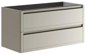 Mobile da bagno sotto lavabo Tratto beige opaco L 99.5 x H 50 x P 45.5 cm 2 cassetti, lavabo non incluso