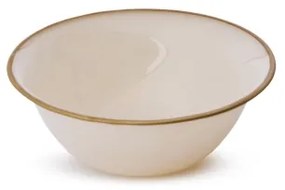 Servizio di piatti 18 pezzi, beige con dettagli dorati, in porcellana