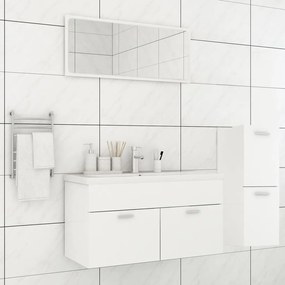 Set Mobili Da Bagno Bianco İn Legno Multistrato /