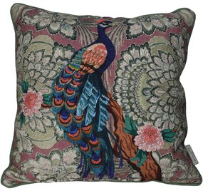 Cuscino 45x45 cm ricamato con pavone