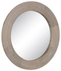 Specchio da parete Bianco Naturale Cristallo Legno di mango Legno MDF Verticale Rotondo 91,5 x 3,8 x 91,5 cm