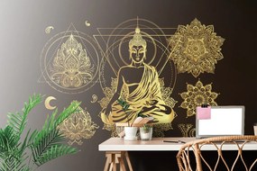 Carta da parati – Buddha dorato meditativo